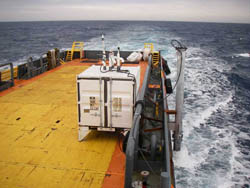 FAST Eddy welded to the back deck of the Seacor Quest.